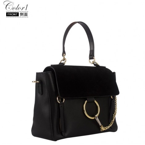 Sac à main porté épaule en cuir  Noir 76427