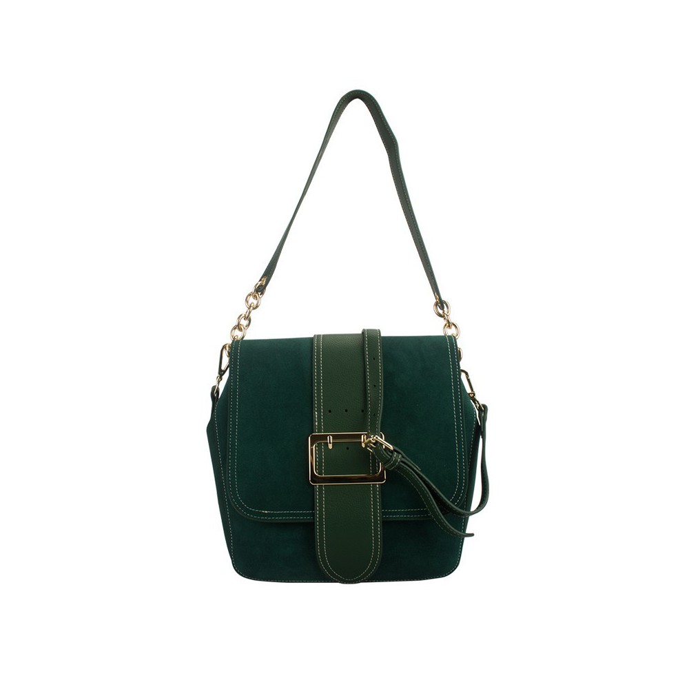 Sac à main poignée en cuir Vert 76430 