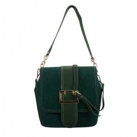 Eldora Genuine Leather Top Handle Bag Green 76430 