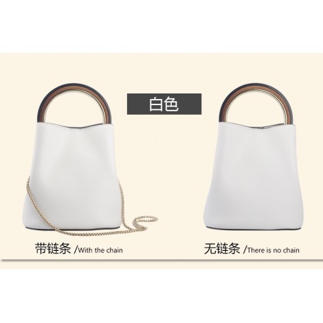 Sac à main poignée en cuir Blanc 76441