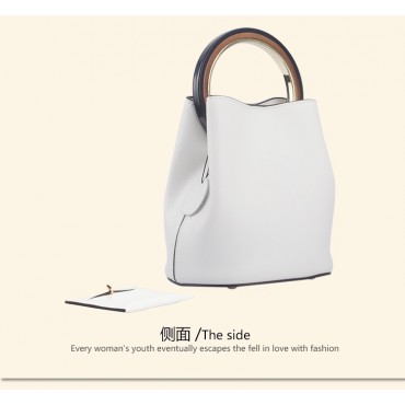 Sac à main poignée en cuir Blanc 76441