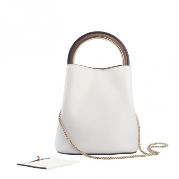 Sac à main poignée en cuir Blanc 76441