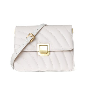 Eldora Genuine Cow Leather Shoulder Bag  White 77110