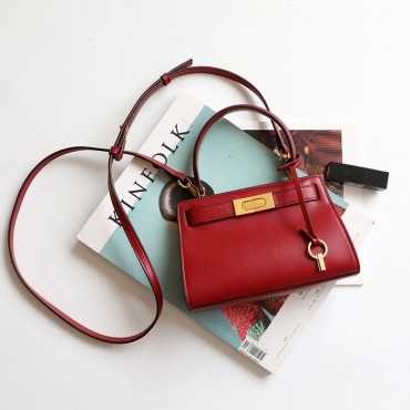 Eldora Genuine Cow Leather Shoulder Bag Red 77114