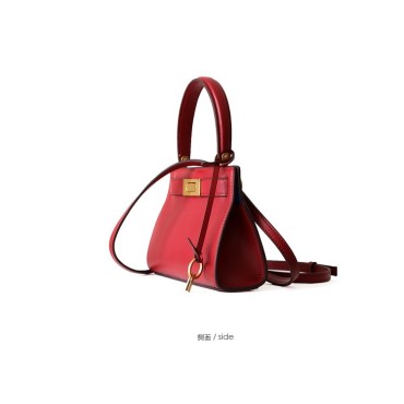 Eldora Genuine Cow Leather Shoulder Bag Red 77114