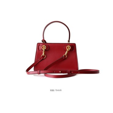 Eldora Genuine Cow Leather Shoulder Bag Red 77114