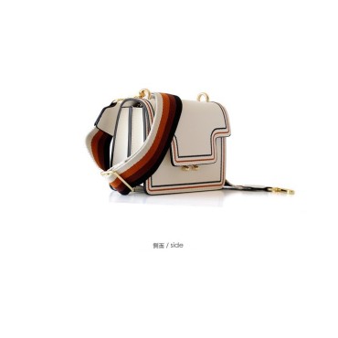  Eldora Genuine Cow Leather Shoulder Bag White 77148