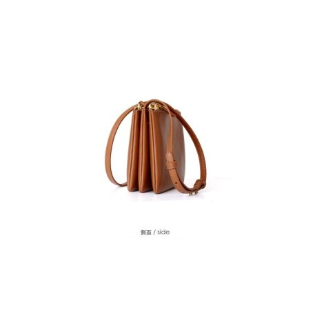 Eldora Genuine Cow Leather Shoulder Bag Brown 77163