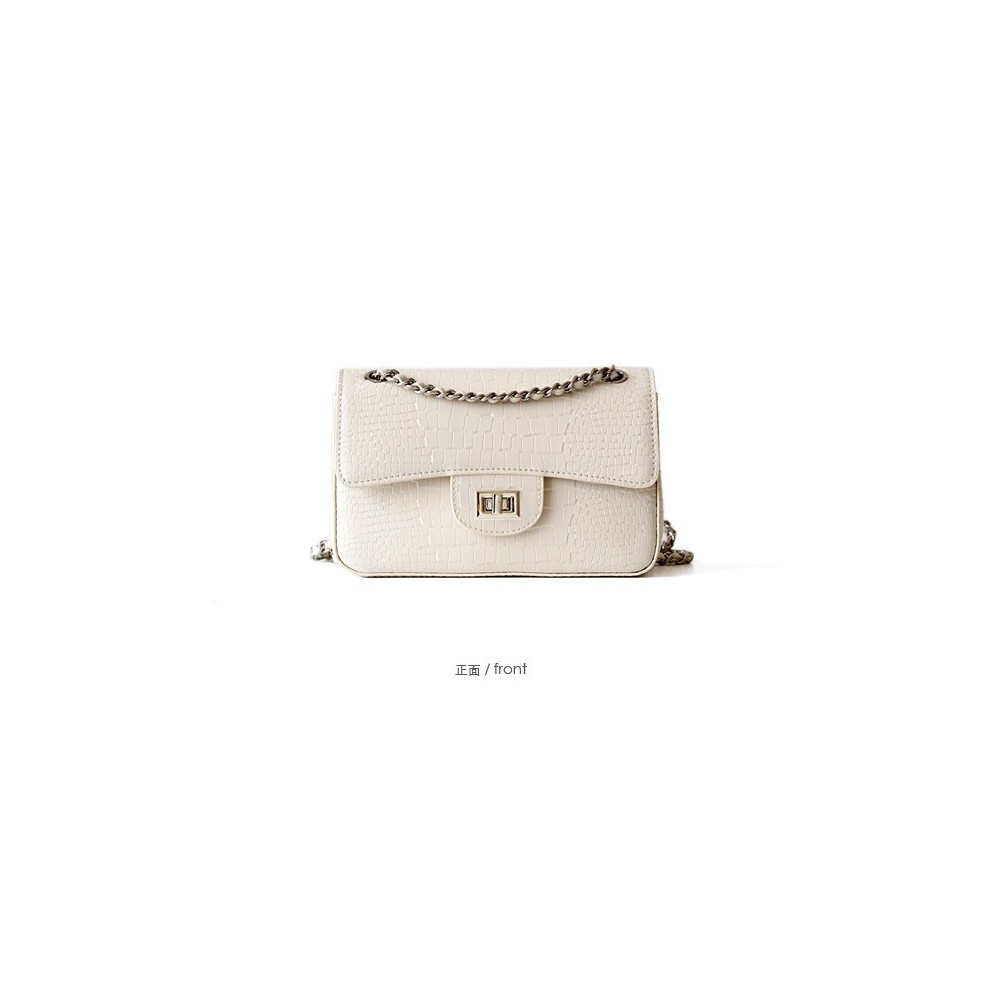 Eldora Genuine Cow Leather Shoulder Bag White 77164