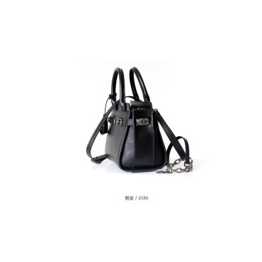 Eldora Genuine Cow Leather Shoulder Bag Black 77165