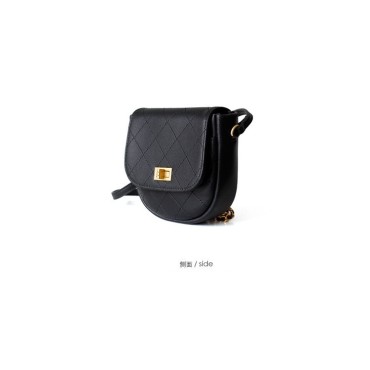 Eldora Genuine Cow Leather Shoulder Bag Black 77167