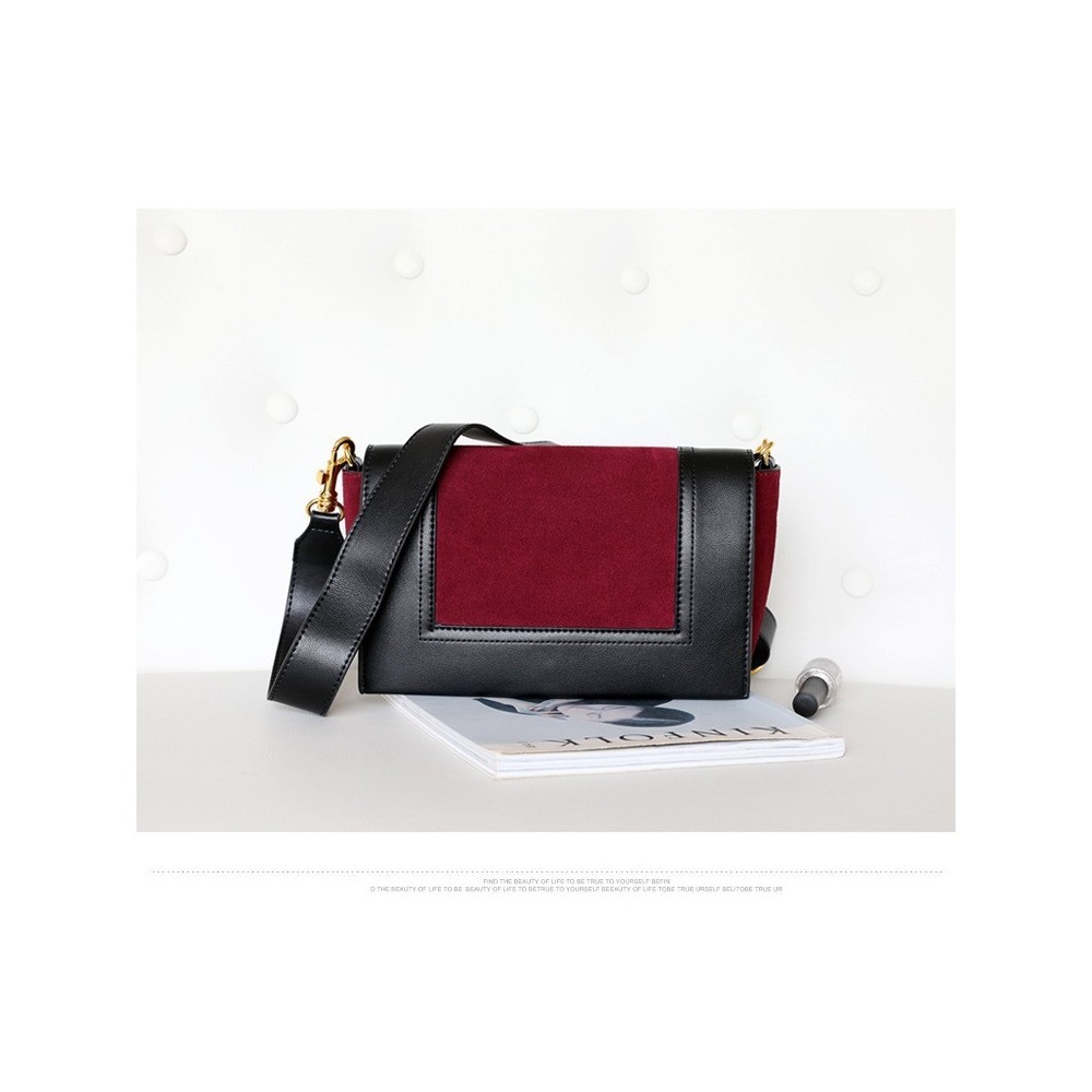 Eldora Genuine Cow Leather Shoulder Bag Red 77172