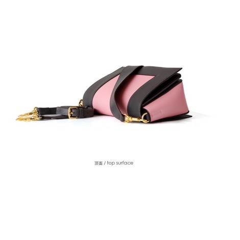 Eldora Genuine Cow Leather Shoulder Bag Pink 77173