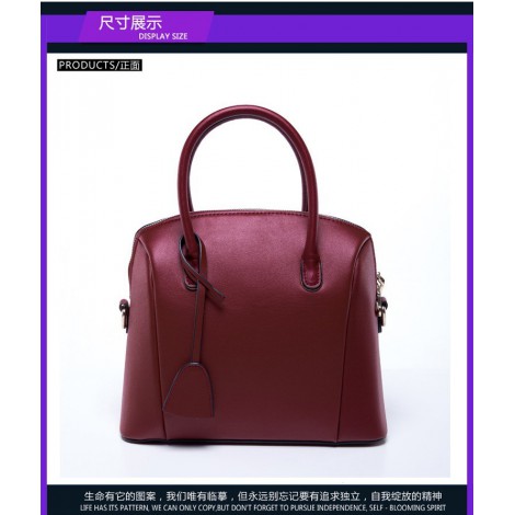 Eliane Genuine Leather Tote Bag Dark Red 75339