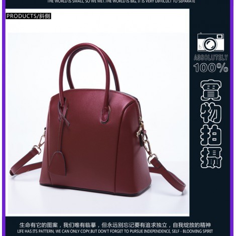 Eliane Genuine Leather Tote Bag Dark Red 75339