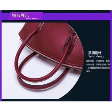 Eliane Genuine Leather Tote Bag Dark Red 75339