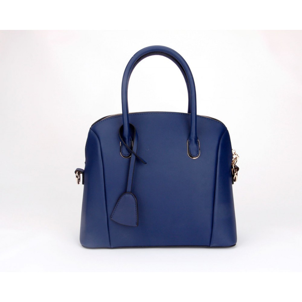 Eliane Sac à Main Shopping Cabas en Vrai Cuir de Vache Bleu foncé 75339