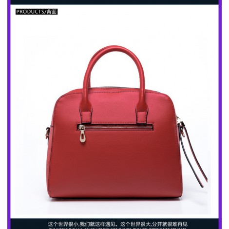 Teodora Genuine Leather Tote Bag Dark Red 75344