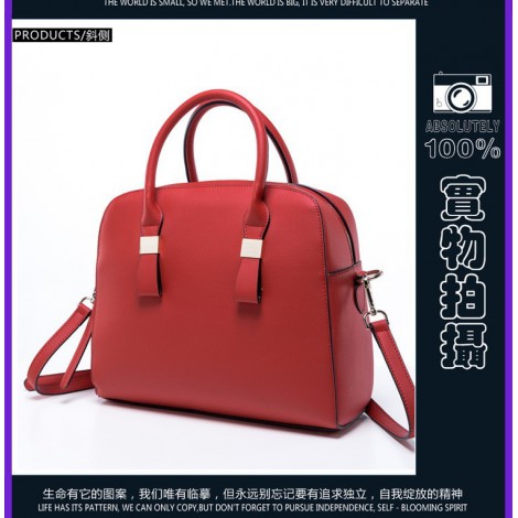 Teodora Genuine Leather Tote Bag Dark Red 75344