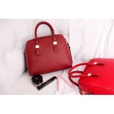 Teodora Genuine Leather Tote Bag Dark Red 75344