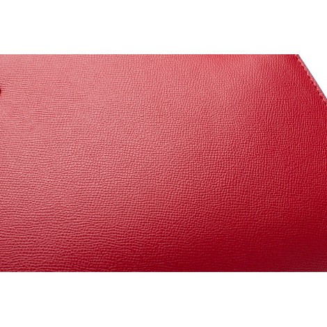 Rosaire « Capucine » Padlock Epsom Leather Top Handle Bag in Red