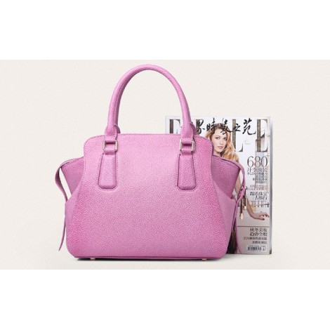 Sac à main poignée en cuir Rose 75569