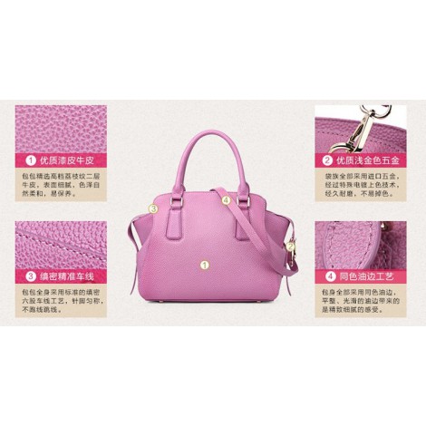 Sac à main poignée en cuir Rose 75569