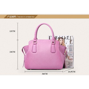 Sac à main poignée en cuir Rose 75569