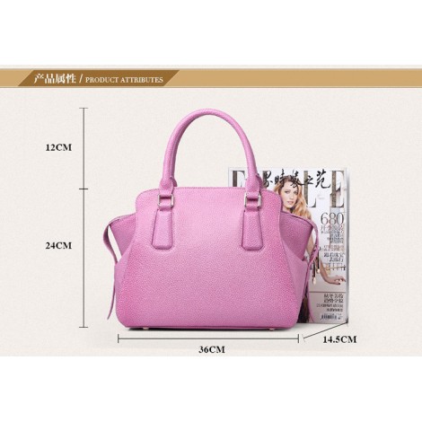 Sac à main poignée en cuir Rose 75569