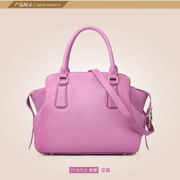 Sac à main poignée en cuir Rose 75569