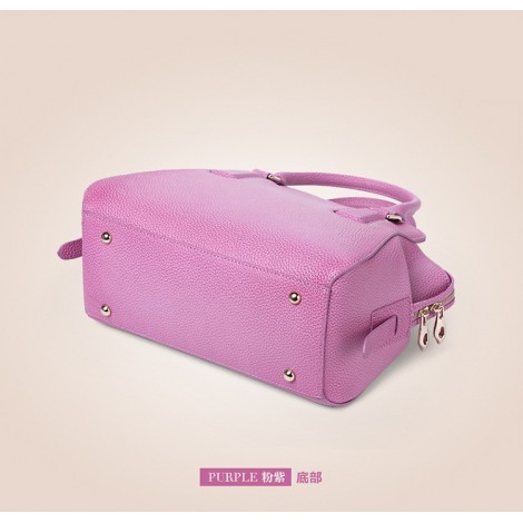 Sac à main poignée en cuir Rose 75569