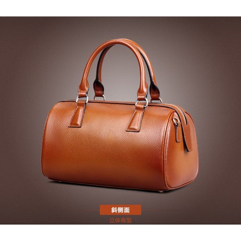 Genuine Leather Tote Bag Brown 75567