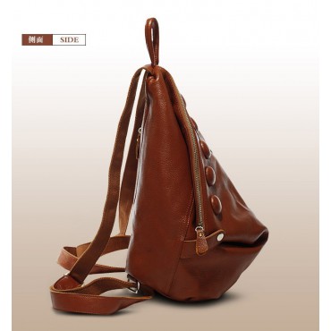 Genuine Leather Backpack Bag Brown 75610