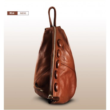 Genuine Leather Backpack Bag Brown 75610