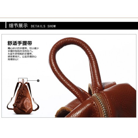 Genuine Leather Backpack Bag Brown 75610