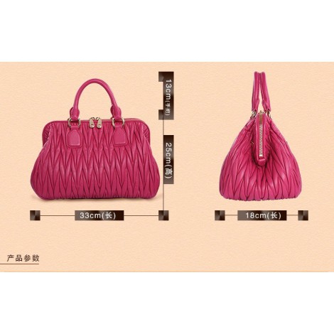 Genuine Leather Tote Bag Pink 75624