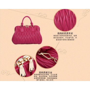 Genuine Leather Tote Bag Pink 75624