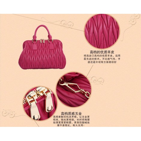 Genuine Leather Tote Bag Pink 75624