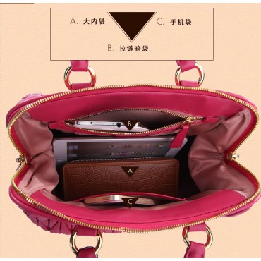 Genuine Leather Tote Bag Pink 75624