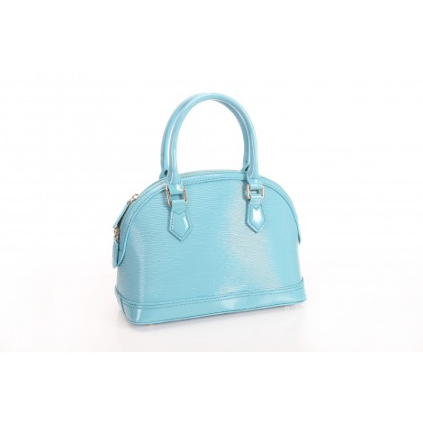 Sac à main poignée en cuir Bleu 75640