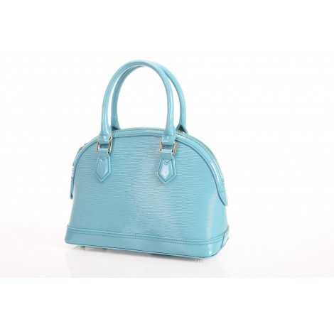 Sac à main poignée en cuir Bleu 75640